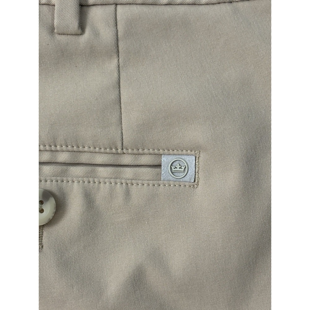 Peter Millar Khaki Pants 40x30 Flat Front Dress Casual Golf Stretch Chino 0021
